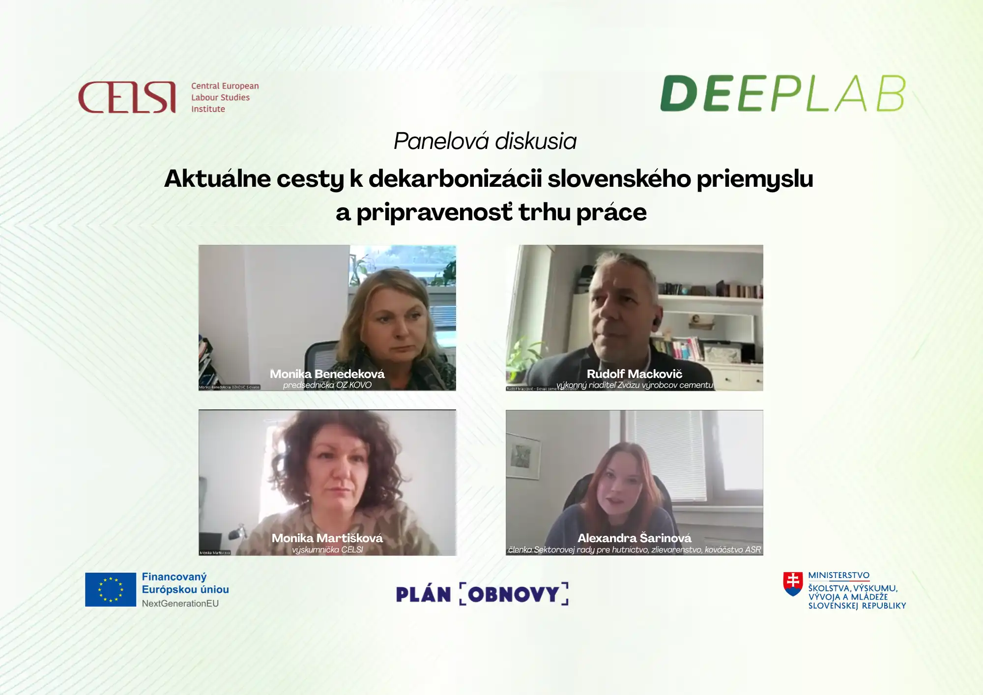 DEEPLAB Webinar 1 – Slovak Industry, Decarbonisation, and Employment